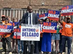Lt. Gov. Delgado holds first campaign event in bid to unseat his boss