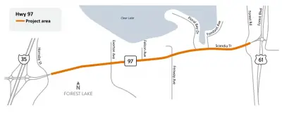 Forest Lake detours begin as MnDOT undertakes $17M Highway 97 reconstruction project